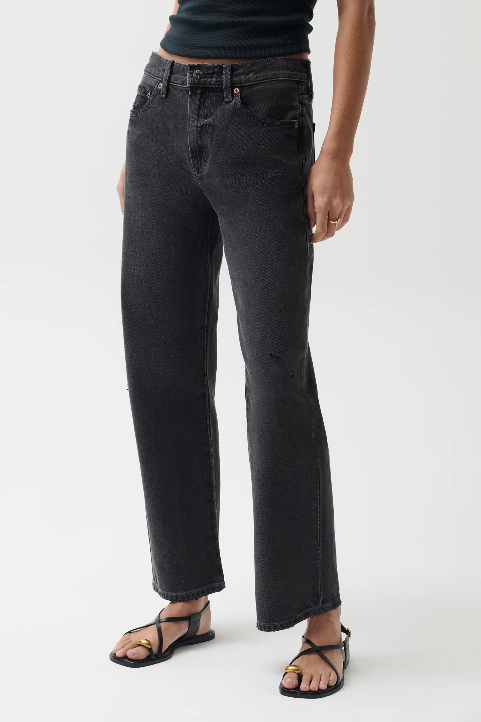 PETITE Lexi Mid Rise Bowed Straight Jean - Mercury - Image 4